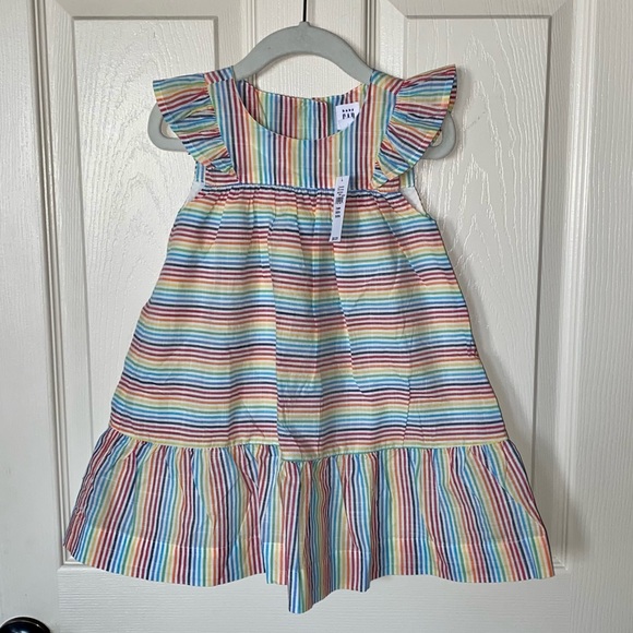 GAP Other - Gap Rainbow Striped Ruffle Dress - NEW!🌈